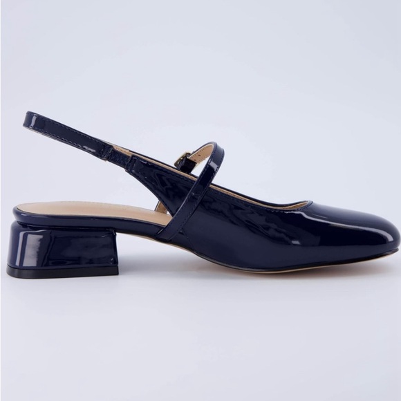 NEW Navy Mary Jane Slingback Heels - Picture 6 of 8